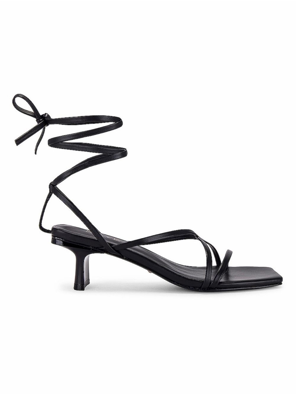 RAYE Revolve Delaney Black Leather Strappy Wraparound Ankle Tie Heeled Sandals 7